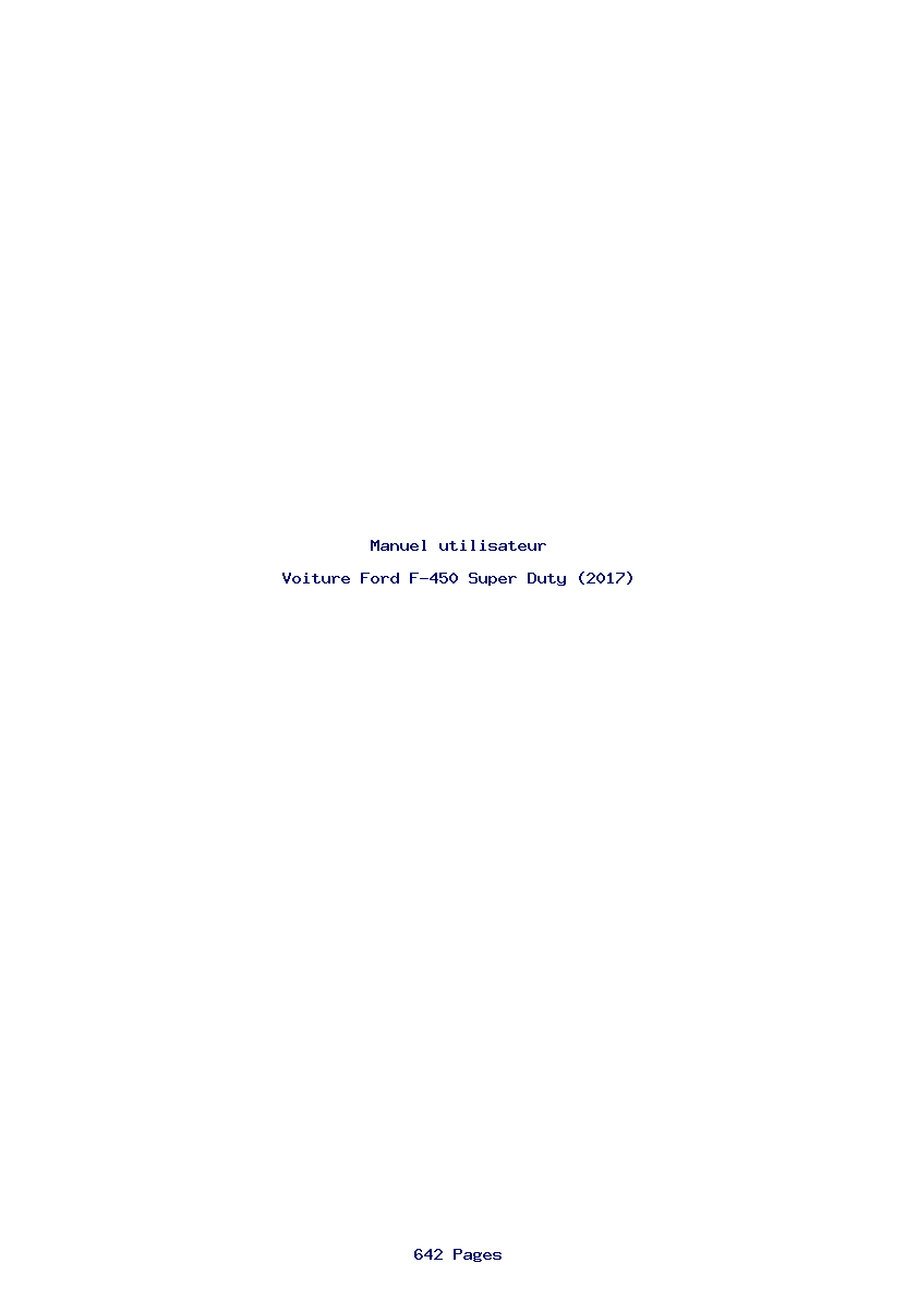 Page 1 de la notice Manuel utilisateur Ford F-450 Super Duty (2017)