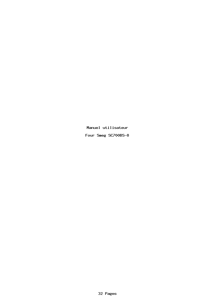 Page 1 de la notice Manuel utilisateur Smeg SC700BS-8