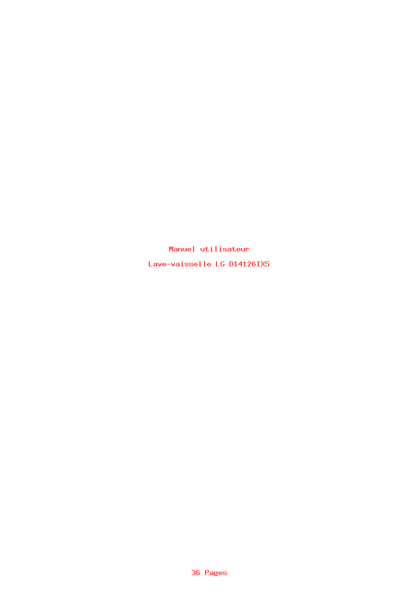 Page 1 de la notice Manuel utilisateur LG D14126IXS