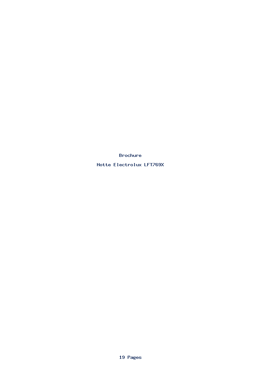 Page 1 de la notice Brochure Electrolux LFT769X