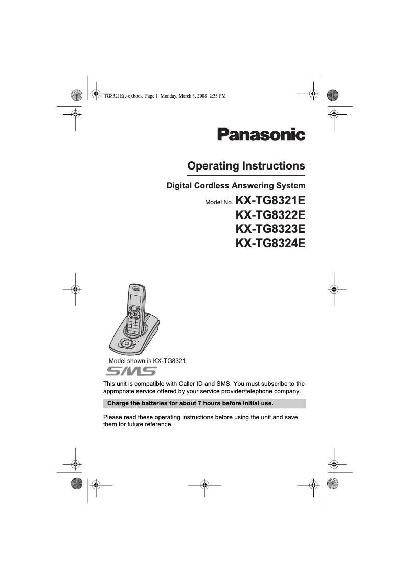 Página 1 del manual Manual de usuario Panasonic KX-TG8323E