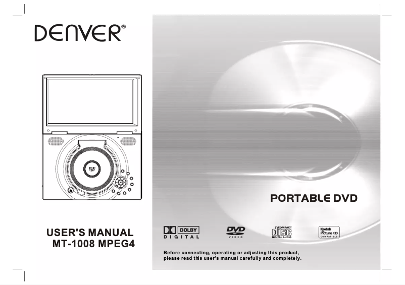 Page 1 de la notice Manuel utilisateur Denver MT-1008