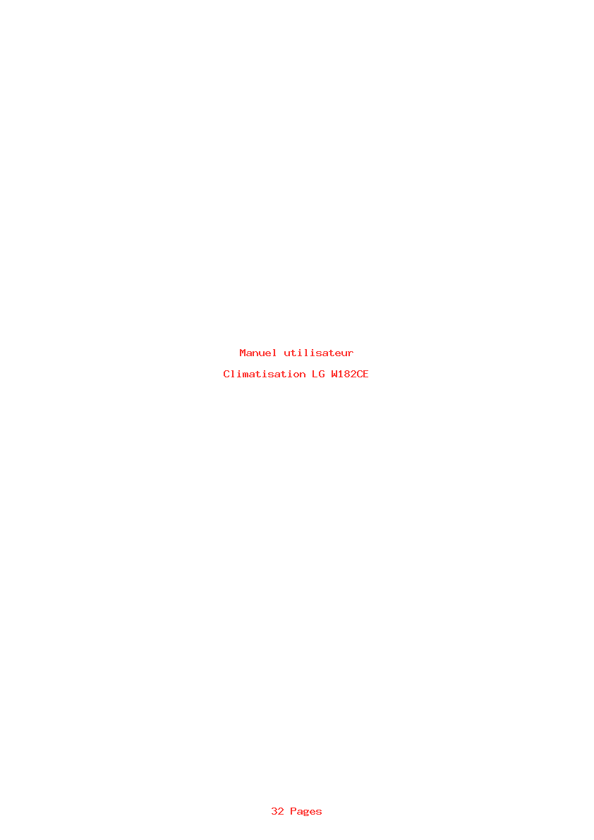 Page 1 de la notice Manuel utilisateur LG W182CE