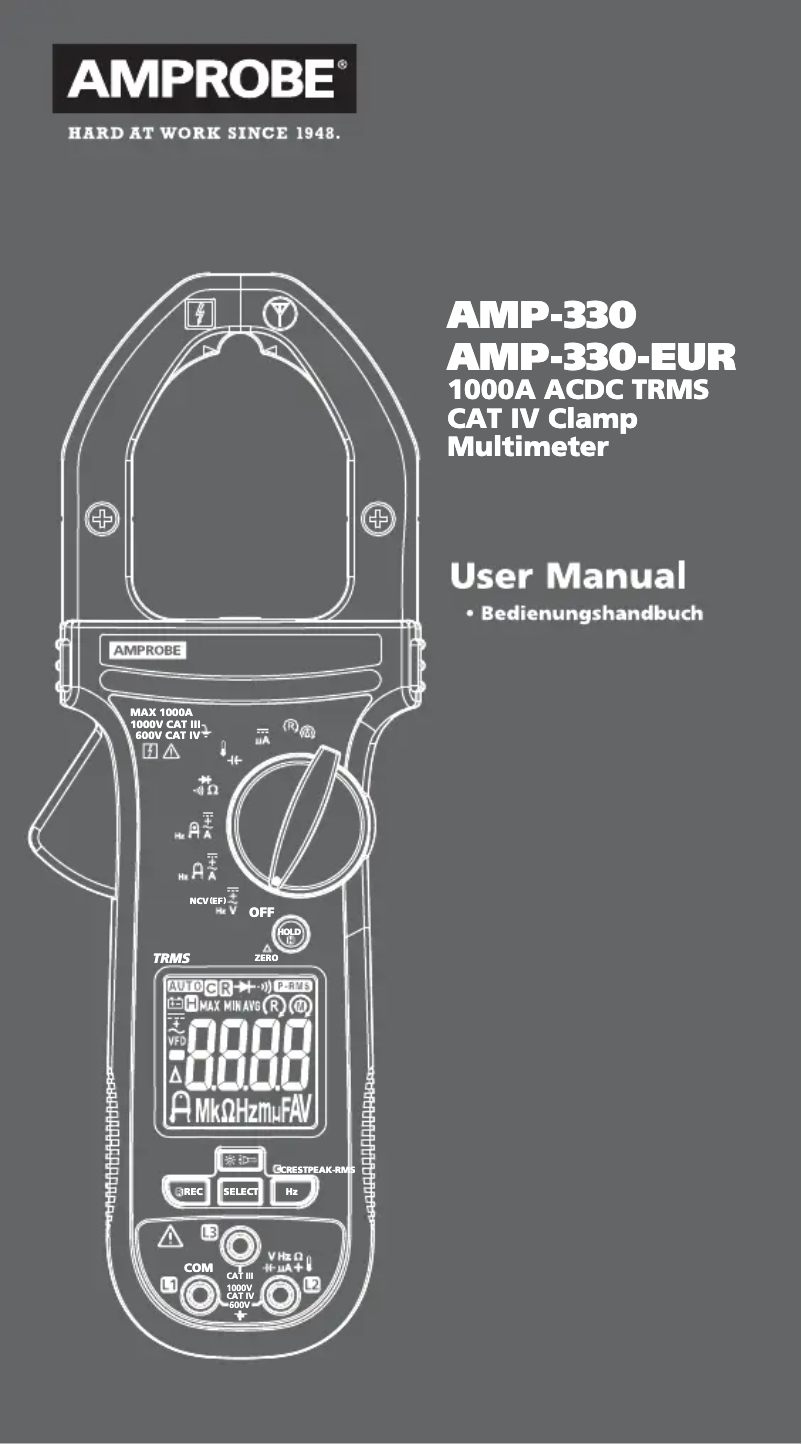 Page 1 de la notice Manuel utilisateur Amprobe AMP-330