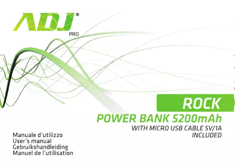 Page 1 de la notice Manuel utilisateur Adj Rock Power bank 5200mAh