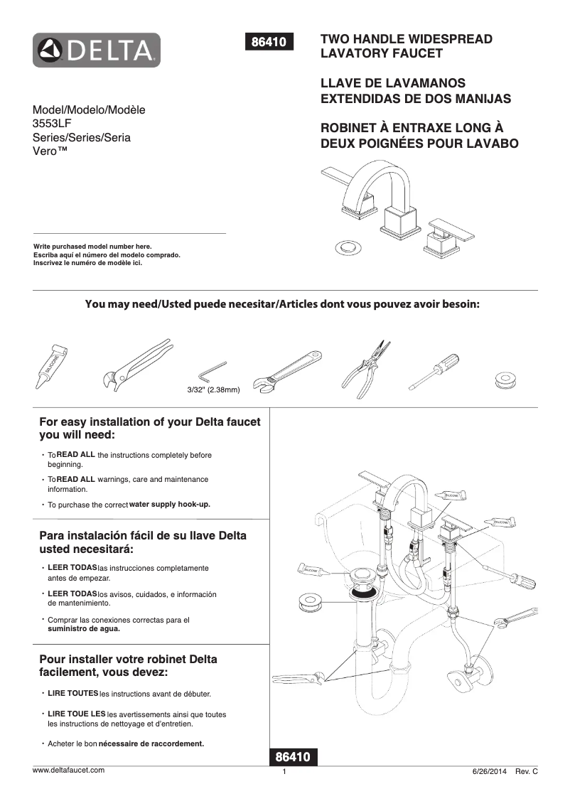 Página 1 del manual Manual de usuario Delta 3553LF