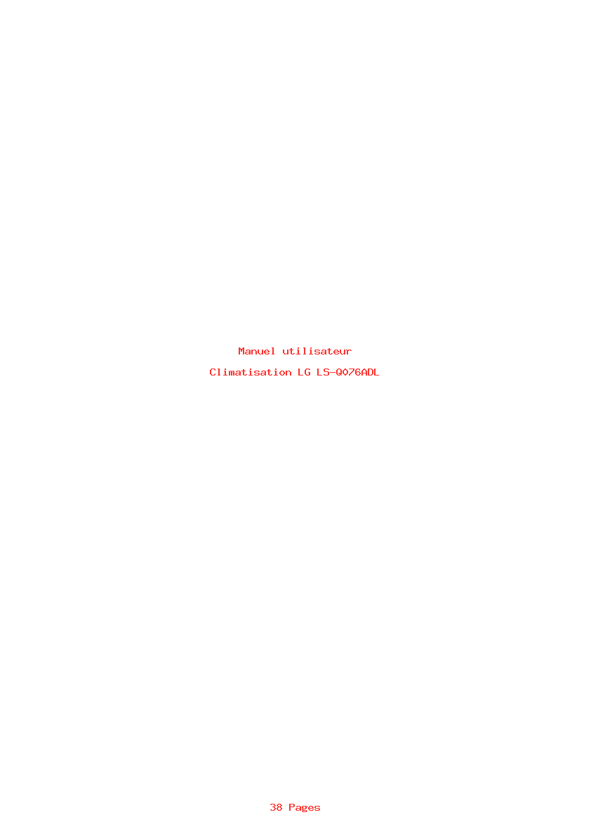 Page 1 de la notice Manuel utilisateur LG LS-Q076ADL