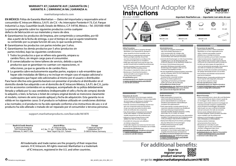 Page 1 de la notice Manuel utilisateur Manhattan 461870