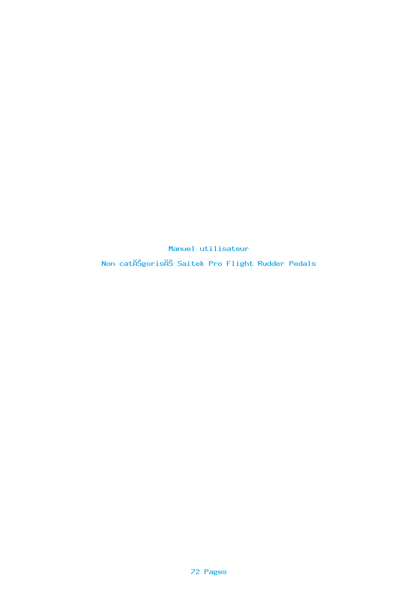 Page 1 de la notice Manuel utilisateur Saitek Pro Flight Rudder Pedals