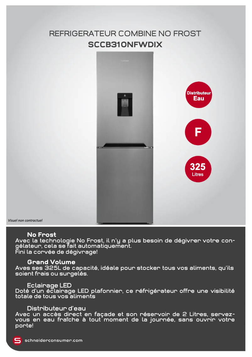 Página 1 del manual Ficha técnica Schneider SCCB310NFWDIX