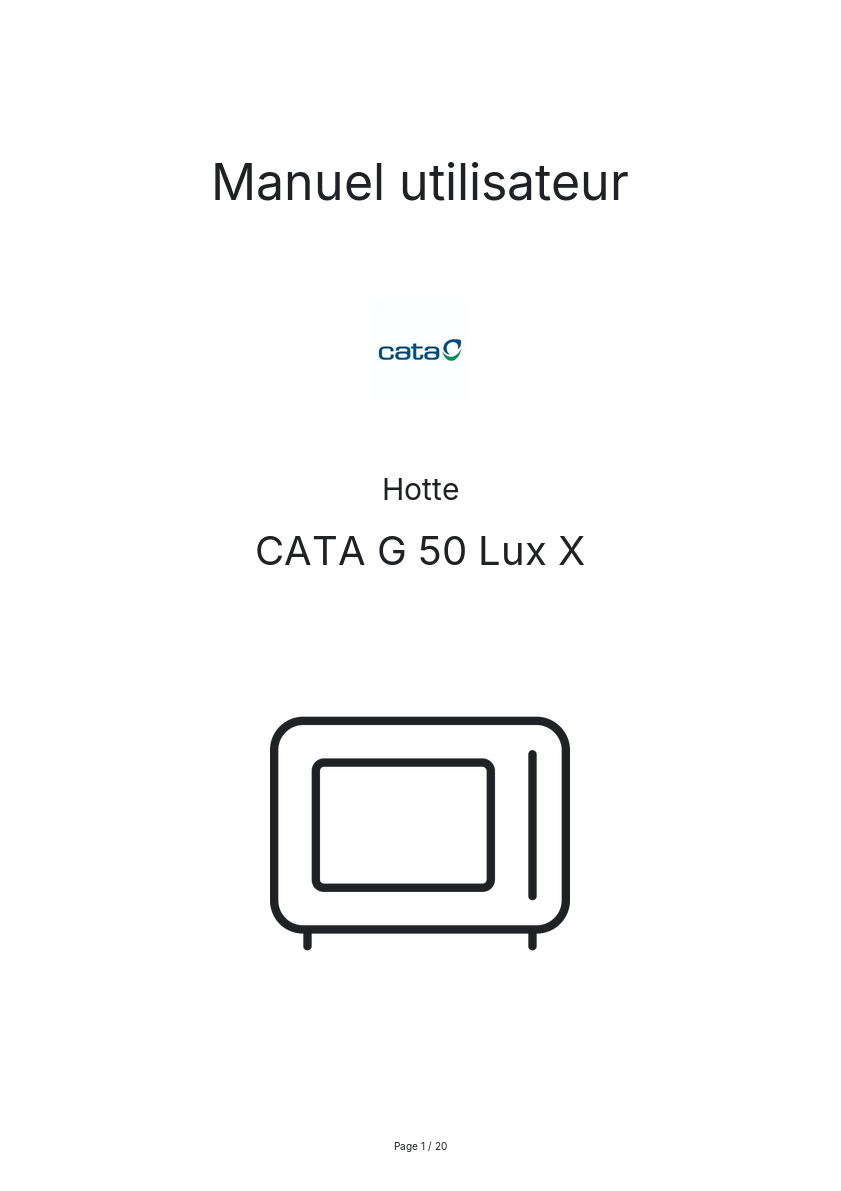 Image de la première page du manuel de l'appareil G 50 Lux X