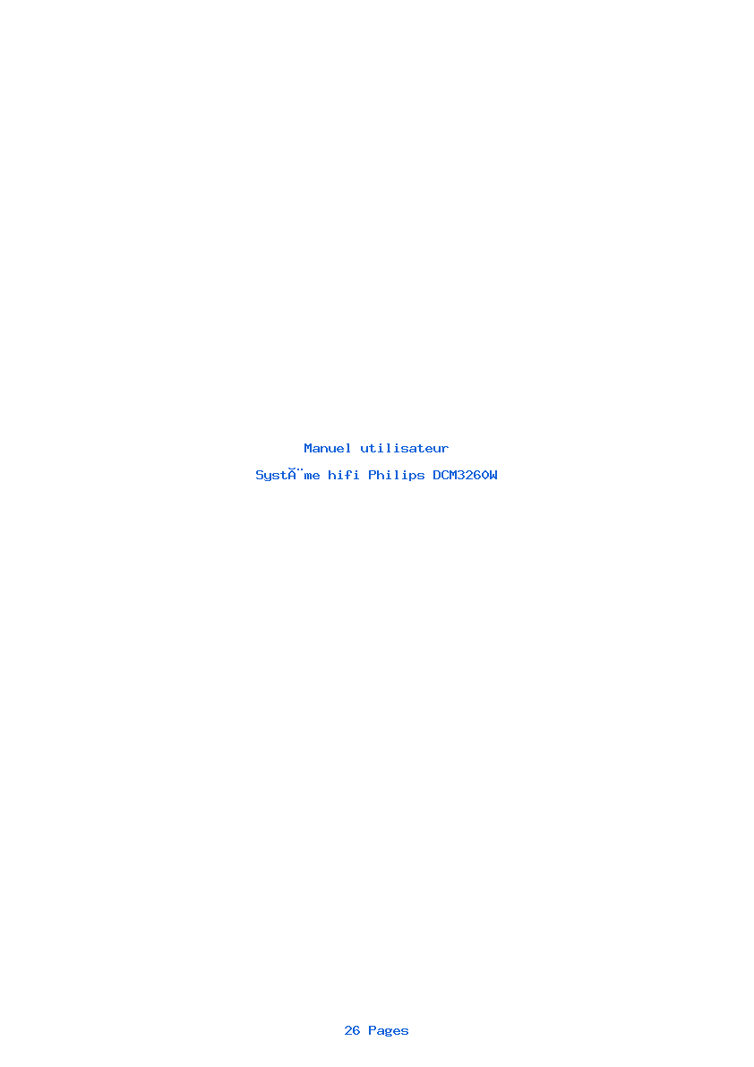 Page 1 de la notice Manuel utilisateur Philips DCM3260W