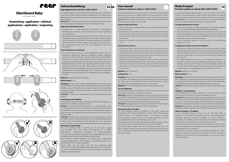 Page 1 de la notice Manuel utilisateur Reer SilentGuard Baby 53074