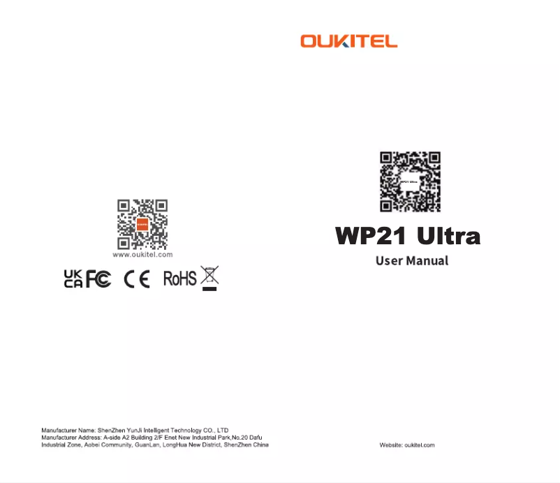 Page 1 of the manual User Manual Oukitel WP21 Ultra