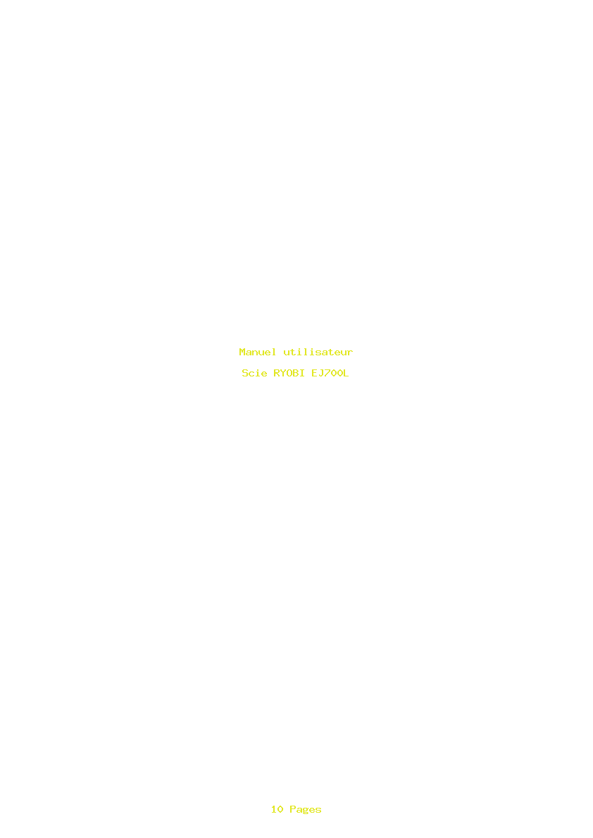 Page 1 de la notice Manuel utilisateur RYOBI EJ700L