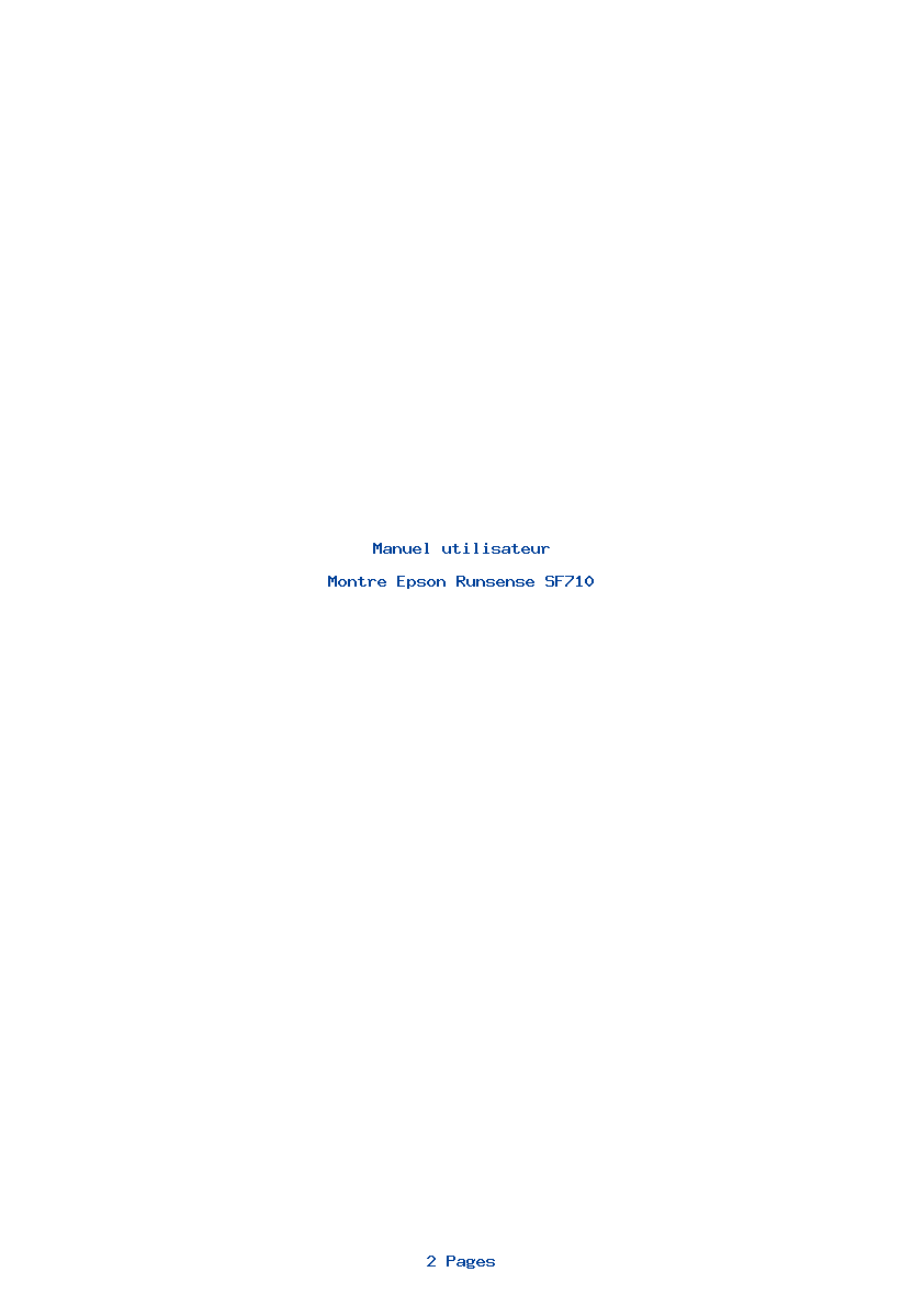 Page 1 de la notice Manuel utilisateur Epson Runsense SF710