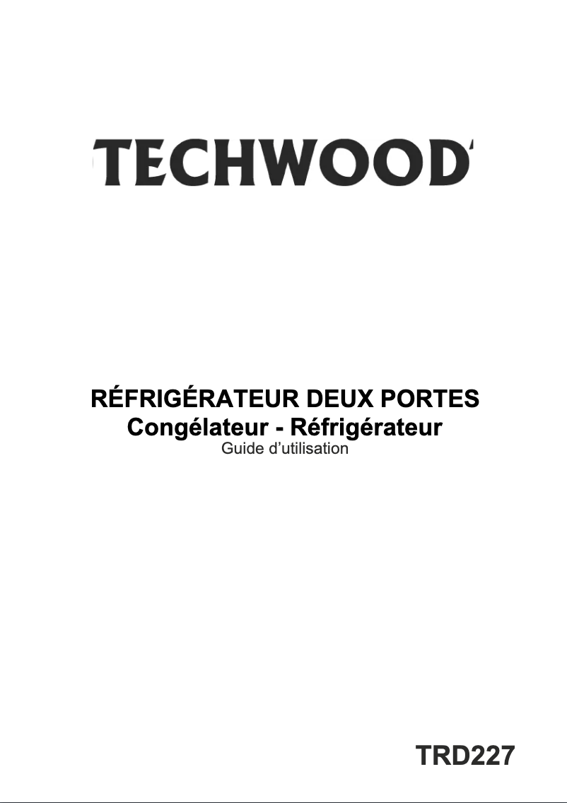 Page 1 de la notice Manuel utilisateur Techwood TRD227