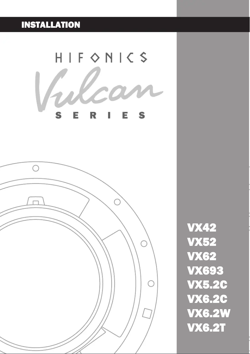Page 1 de la notice Manuel utilisateur Hifonics Vulcan VX6.2W