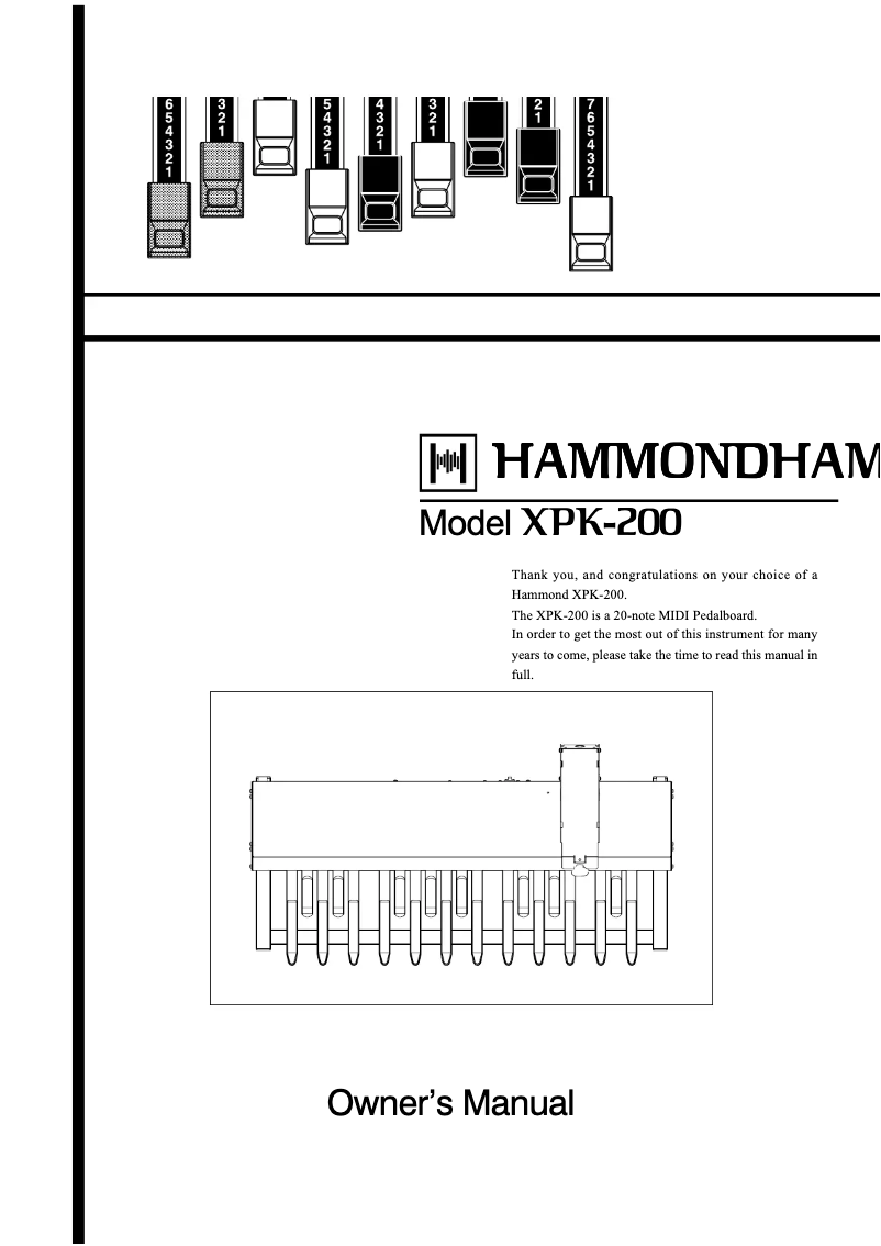 Page 1 de la notice Manuel utilisateur Hammond XPK-200