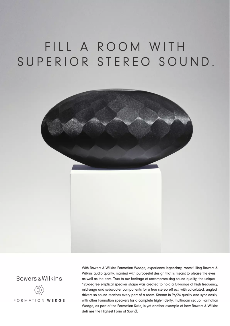 Page 1 de la notice Fiche technique Bowers & Wilkins Formation Wedge