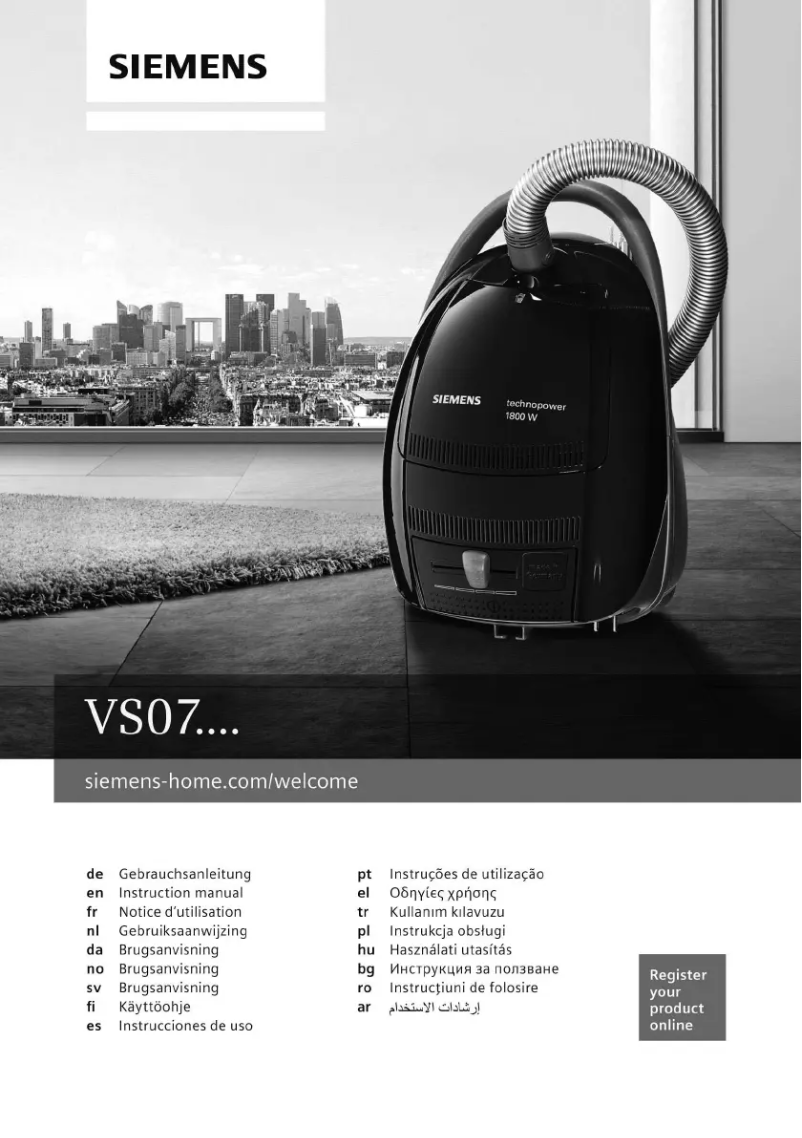 Page 1 de la notice Manuel d'utilisation et d'entretien Siemens VS07G2225