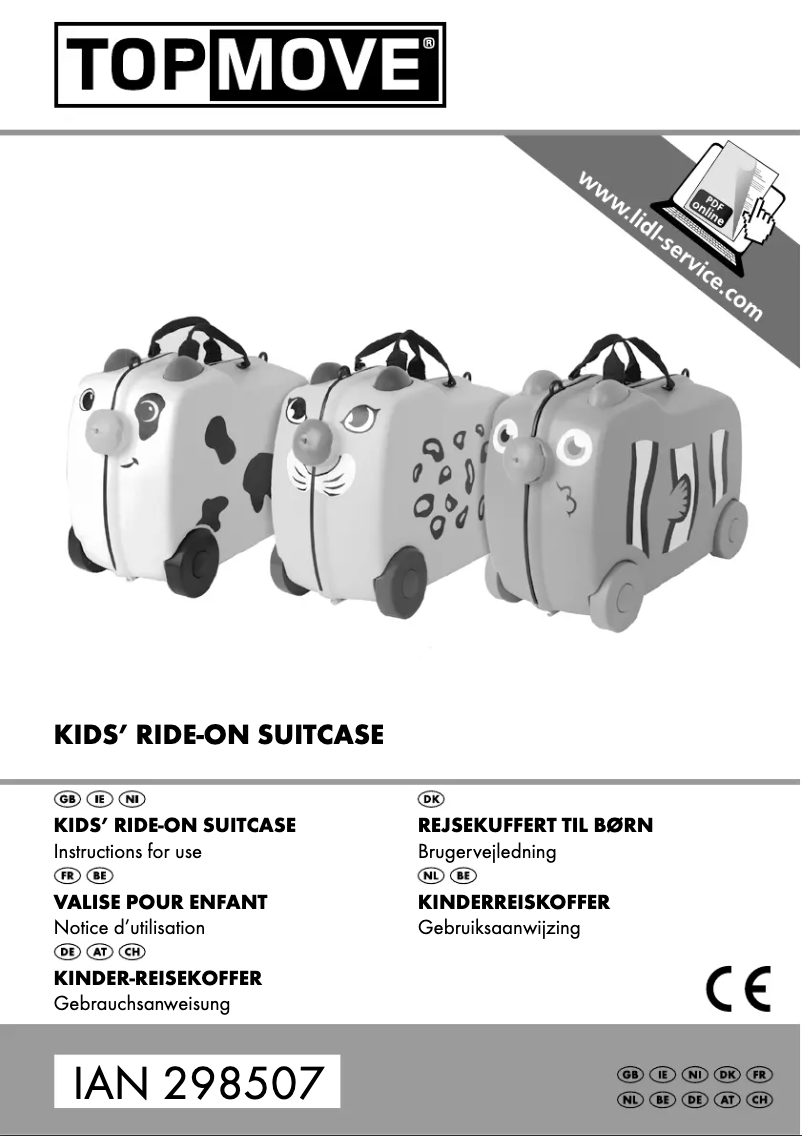 Page 1 de la notice Manuel utilisateur Topmove IAN 298507