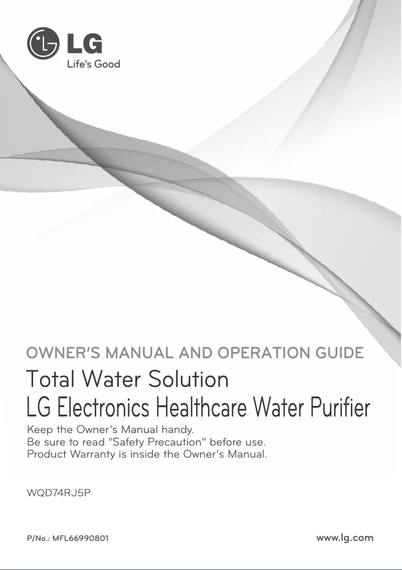 Page 1 de la notice Manuel utilisateur LG WQD74RJ5P