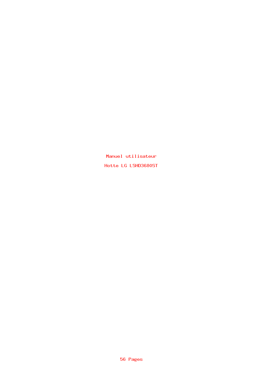 Page 1 de la notice Manuel utilisateur LG LSHD3680ST