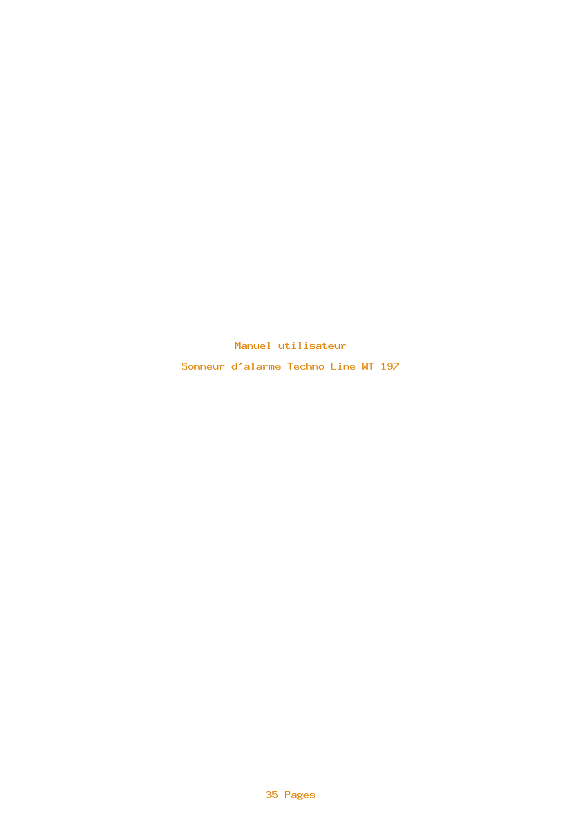 Page 1 de la notice Manuel utilisateur Techno Line WT 197