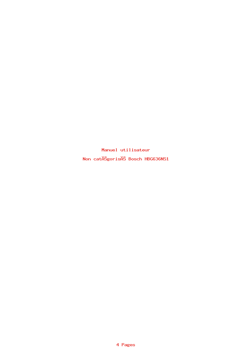 Page 1 de la notice Manuel utilisateur Bosch HBG636NS1