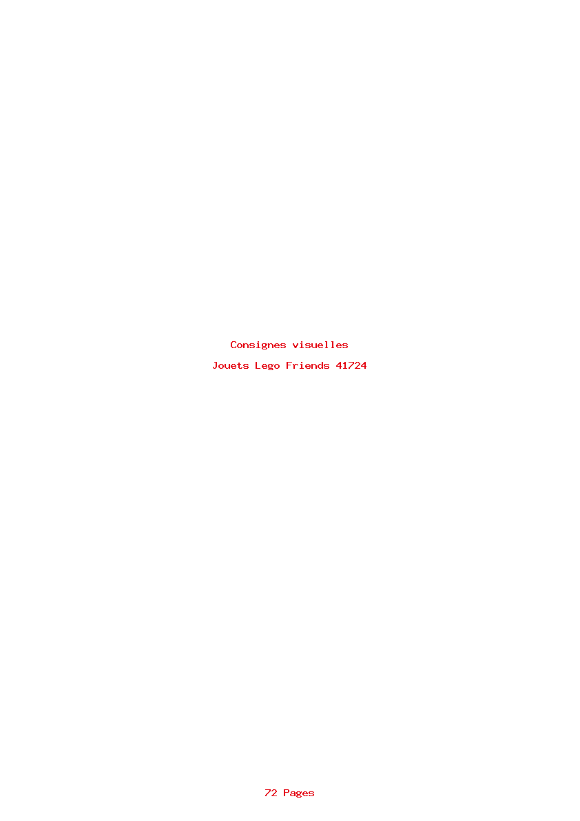 Page 1 de la notice Consignes visuelles Lego Friends 41724