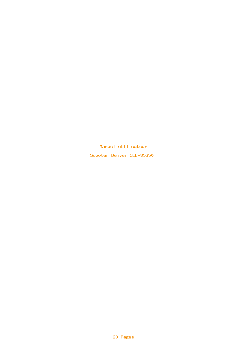 Page 1 de la notice Manuel utilisateur Denver SEL-85350F
