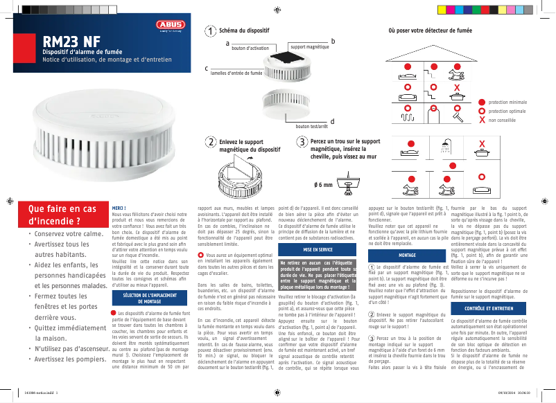 Page 1 de la notice Manuel utilisateur Abus RM23 NF