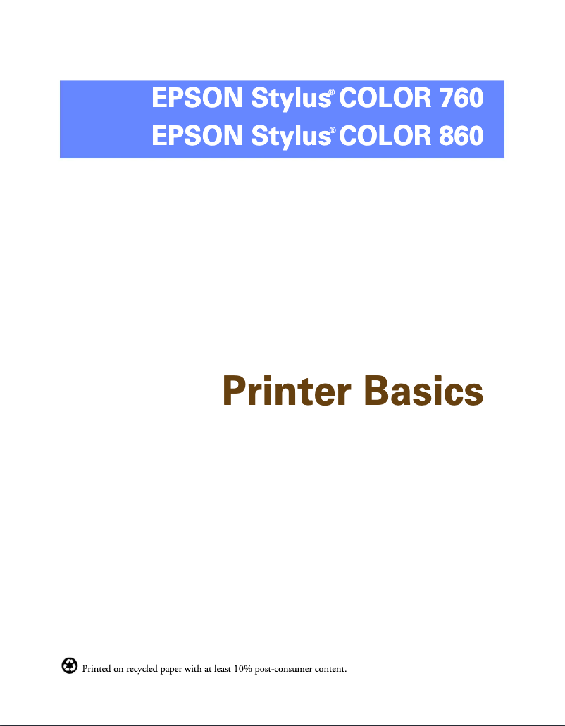 Page 1 de la notice Manuel utilisateur Epson Stylus Color 760