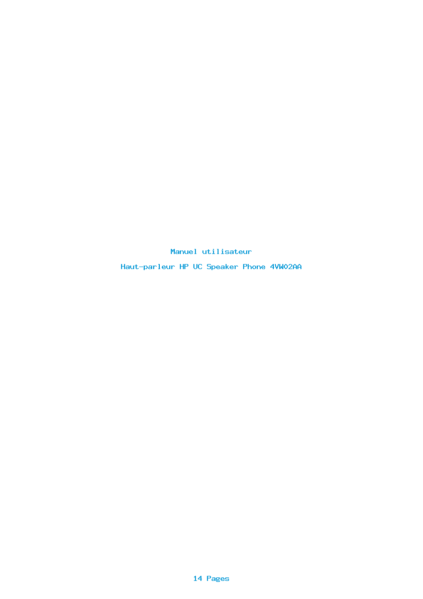 Page 1 de la notice Manuel utilisateur HP UC Speaker Phone 4VW02AA