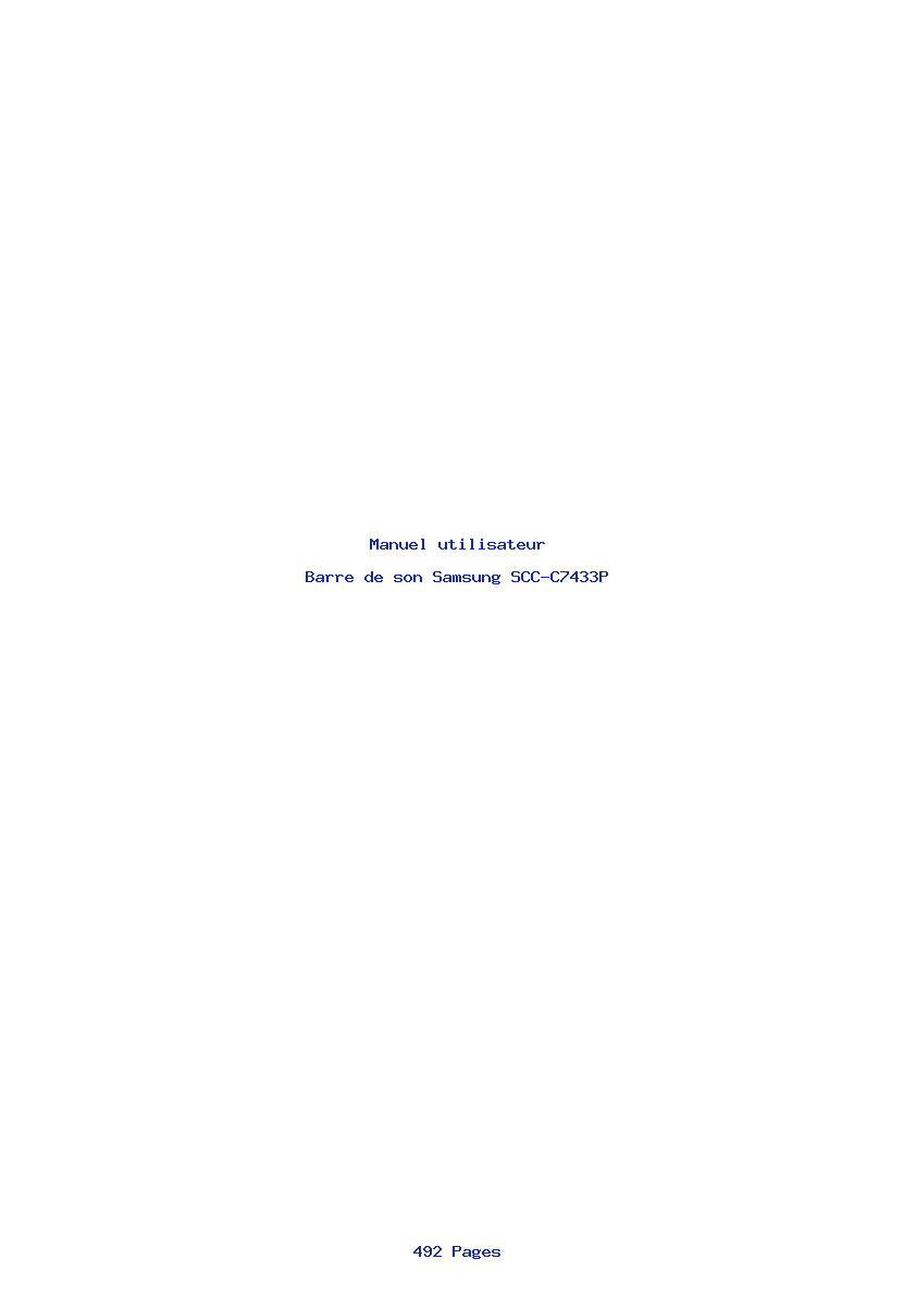 Page 1 de la notice Manuel utilisateur Samsung SCC-C7433P