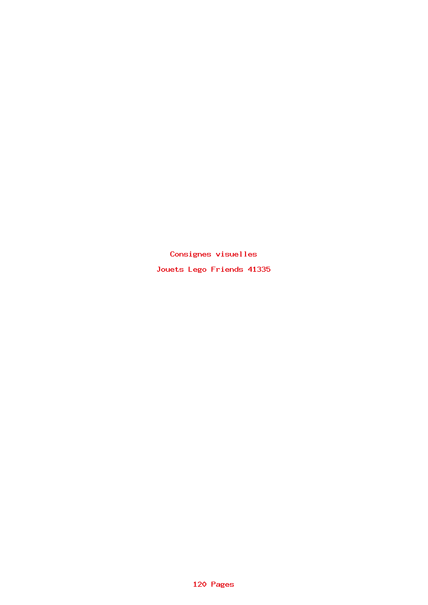 Page 1 de la notice Consignes visuelles Lego Friends 41335