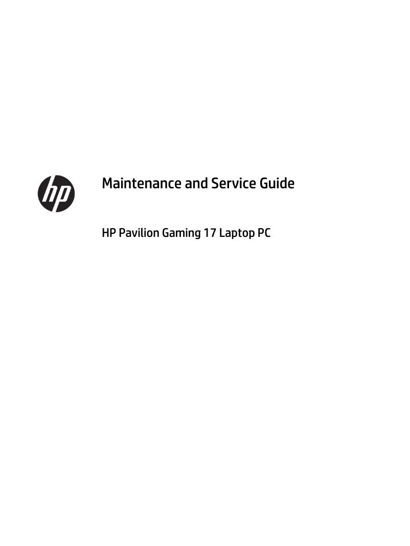 Página 1 del manual Manual de usuario HP Pavilion Gaming 17