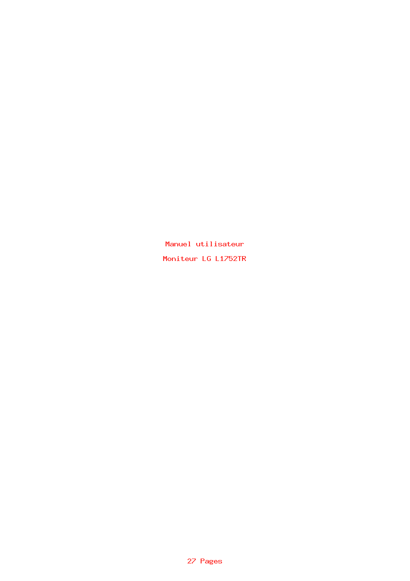 Page 1 de la notice Manuel utilisateur LG L1752TR