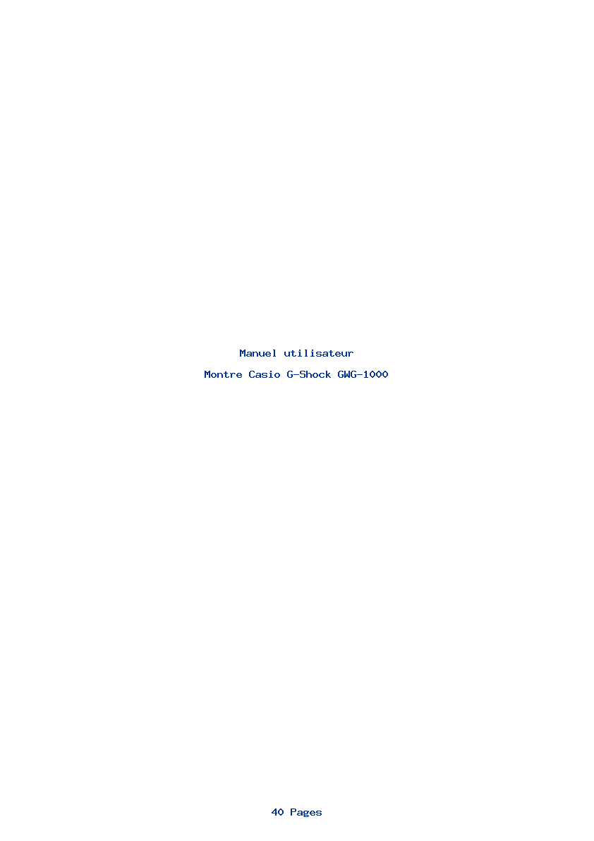 Page 1 de la notice Manuel utilisateur Casio G-Shock GWG-1000