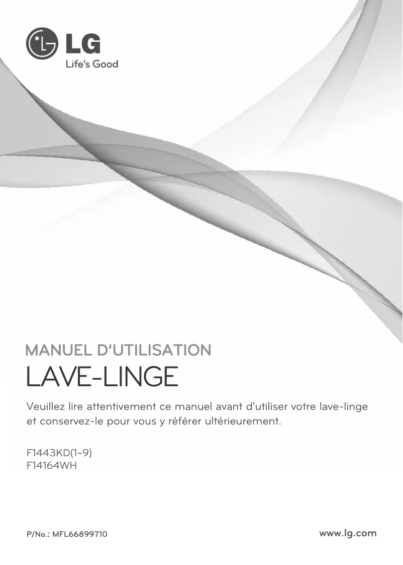 Page 1 de la notice Manuel utilisateur LG F1443KD5