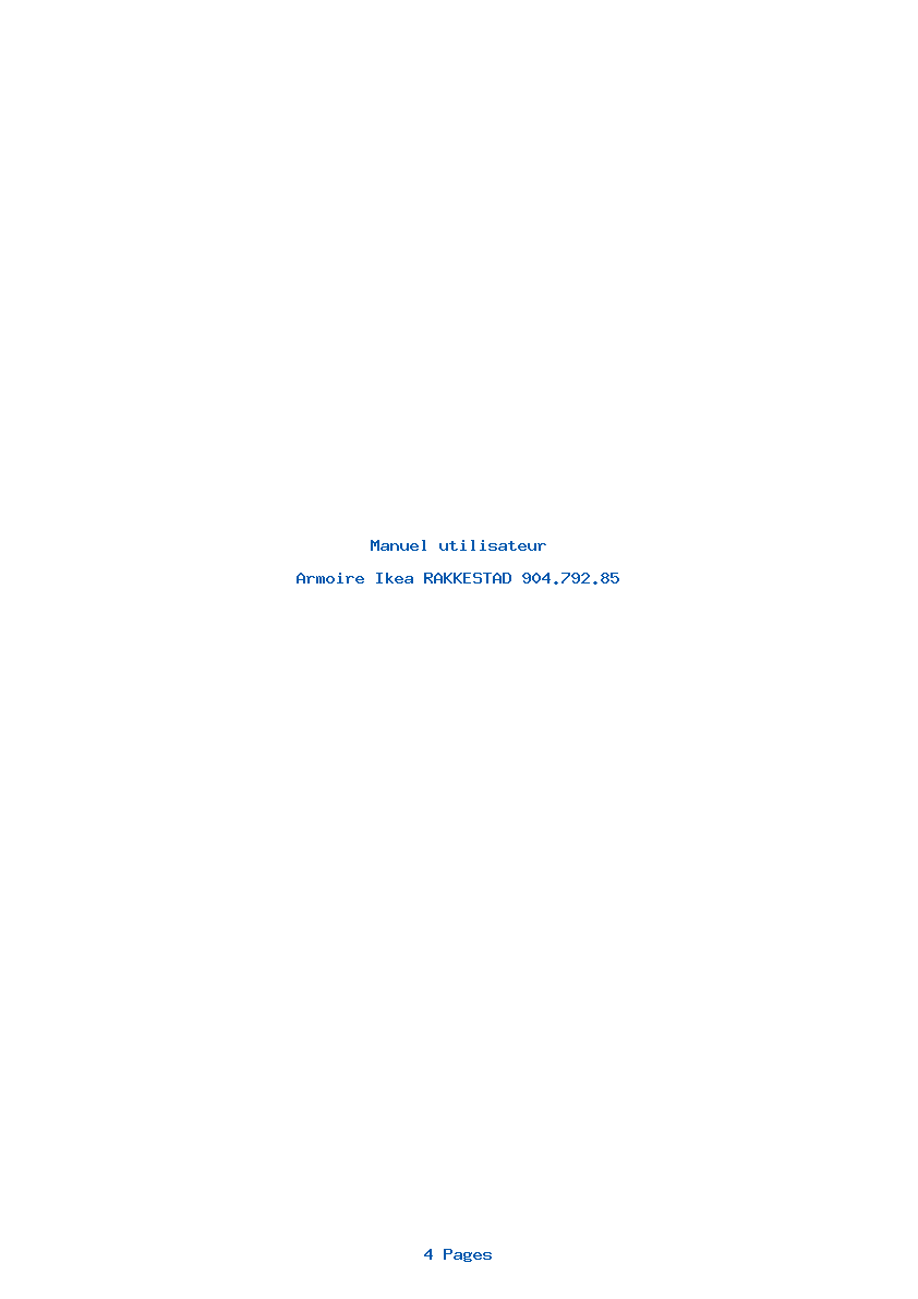 Page 1 de la notice Manuel utilisateur Ikea RAKKESTAD 904.792.85