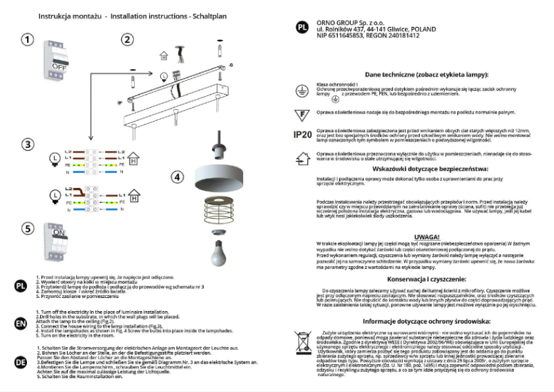 Page 1 de la notice Manuel utilisateur Adviti AD-LD-6268BE27M