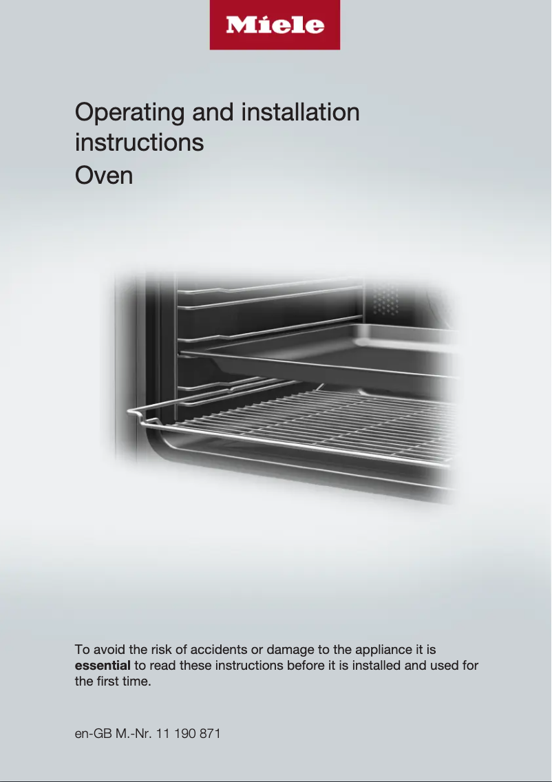 Page 1 de la notice Guide d'installation Miele H 7164 B