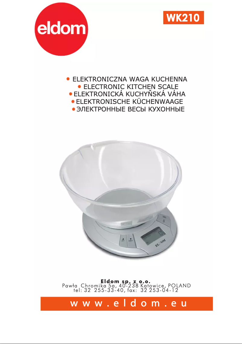 Page 1 de la notice Manuel utilisateur Eldom WK210