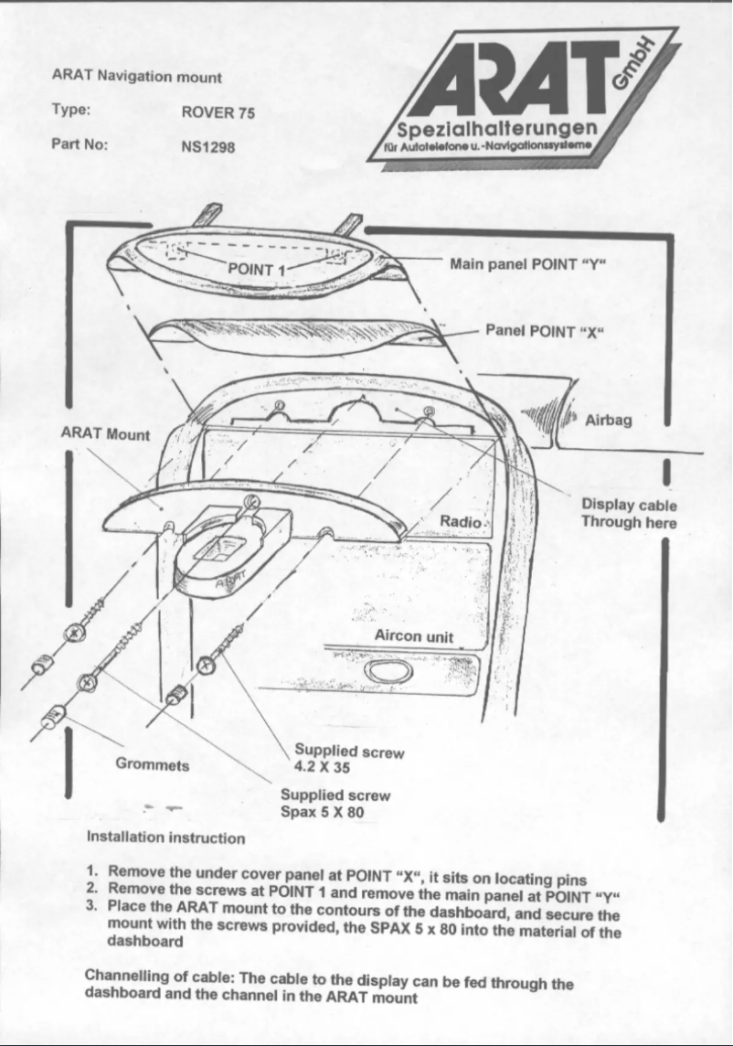Page 1 de la notice Manuel utilisateur Arat NS1298