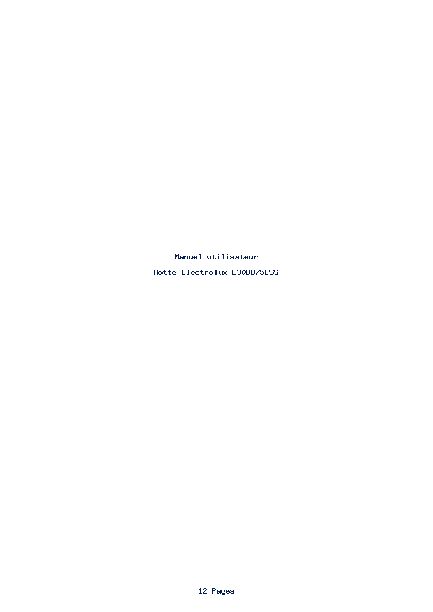 Page 1 de la notice Manuel utilisateur Electrolux E30DD75ESS