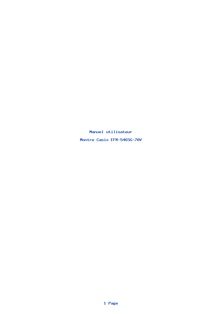 Page 1 de la notice Manuel utilisateur Casio EFR-546SG-7AV