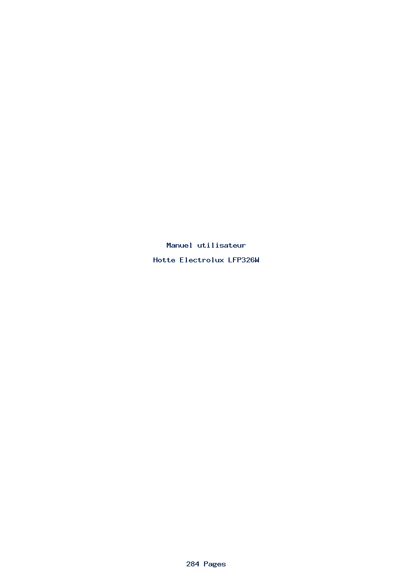 Page 1 de la notice Manuel utilisateur Electrolux LFP326W