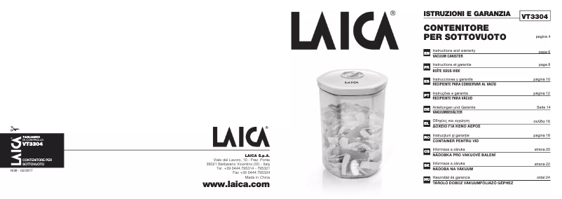 Page 1 de la notice Manuel utilisateur Laica VT3115